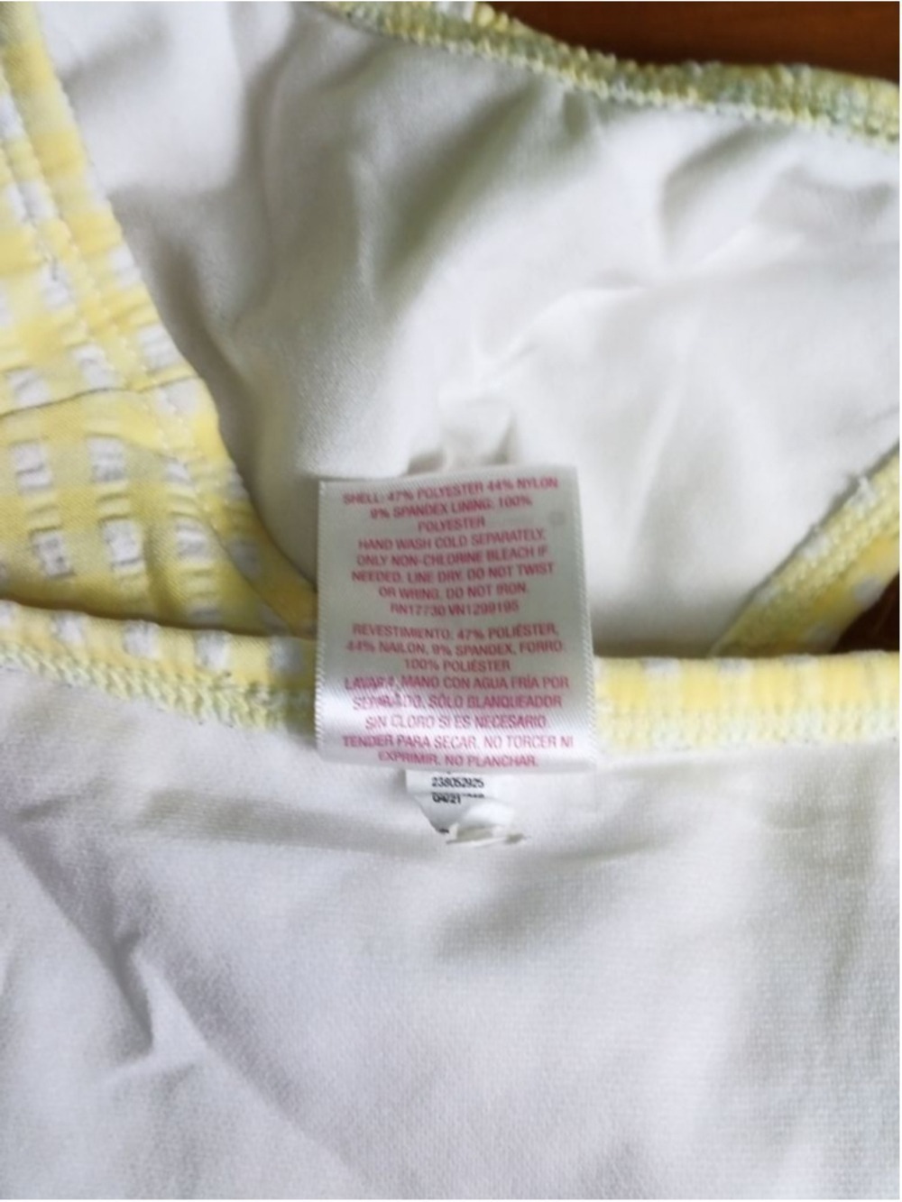 Xhilaration Bikini Bottom Medium Yellow White Gingham - Picture 5 of 5